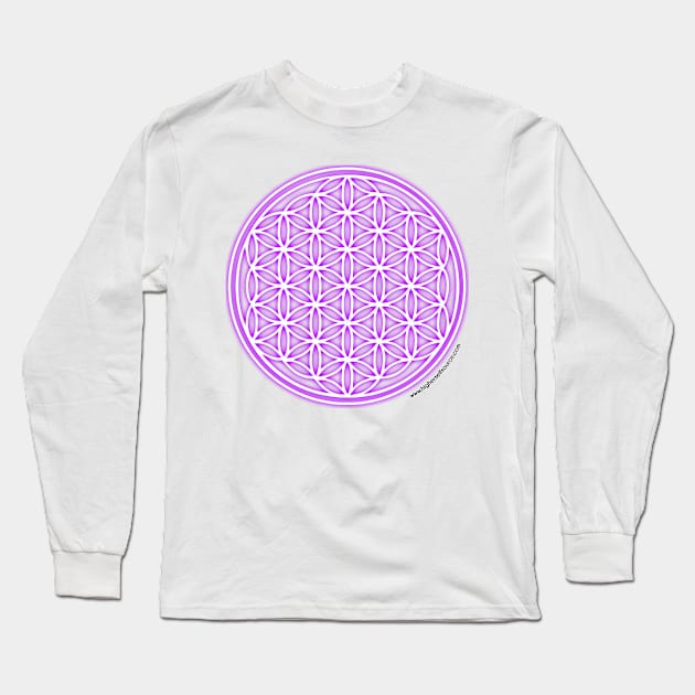 Purple Flower of Life Long Sleeve T-Shirt by HigherSelfSource